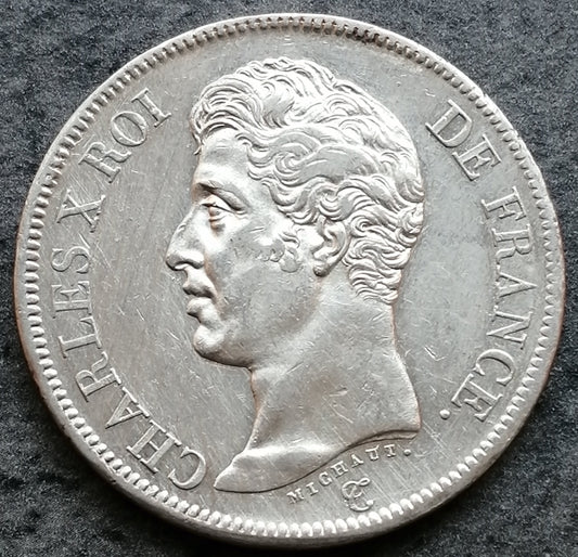 Charles X (1824-1830) 5 francs 1825 A Paris Argent 24.83 gr