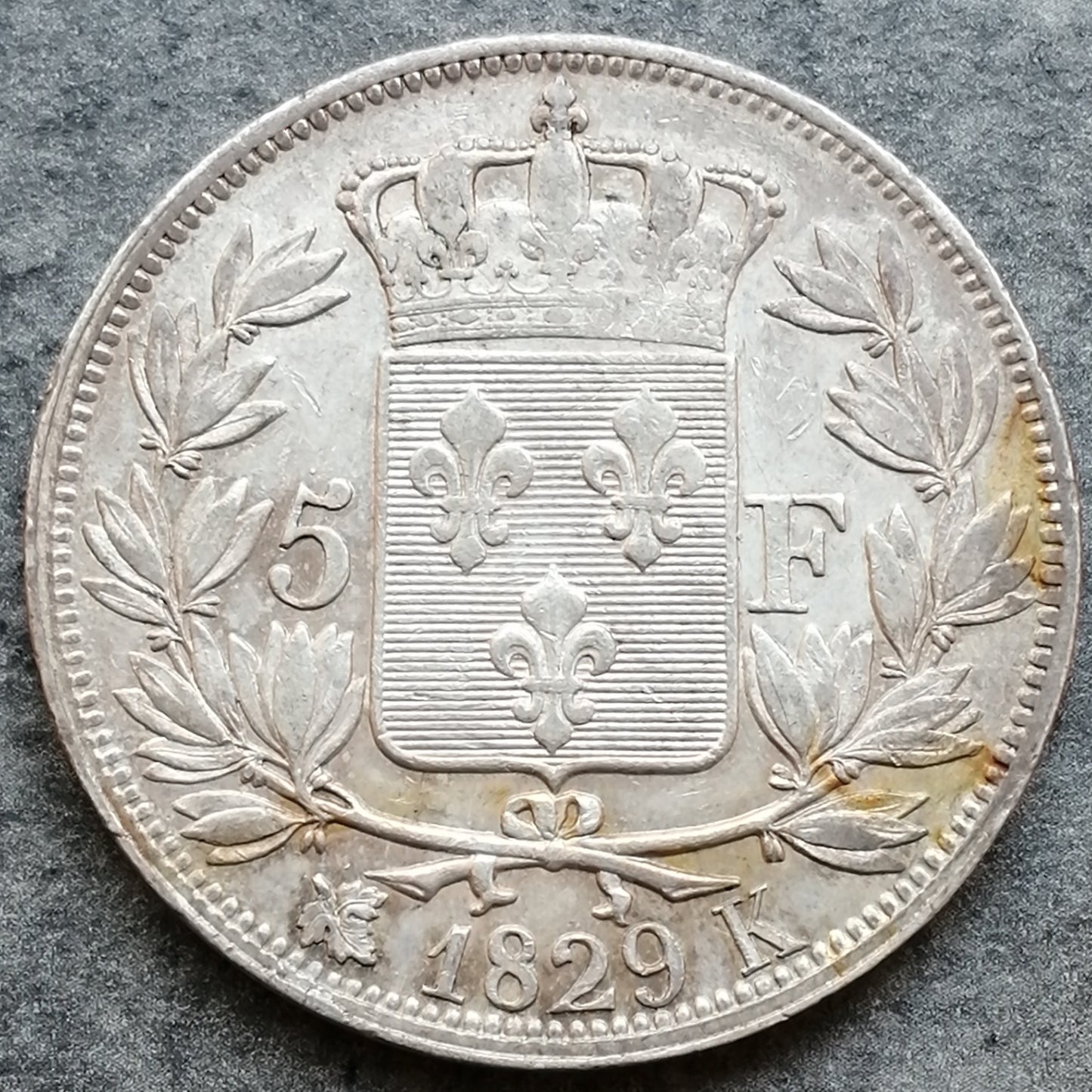 Charles X (1824-1830) 5 francs 1829 K Bordeaux Argent 25.03 gr