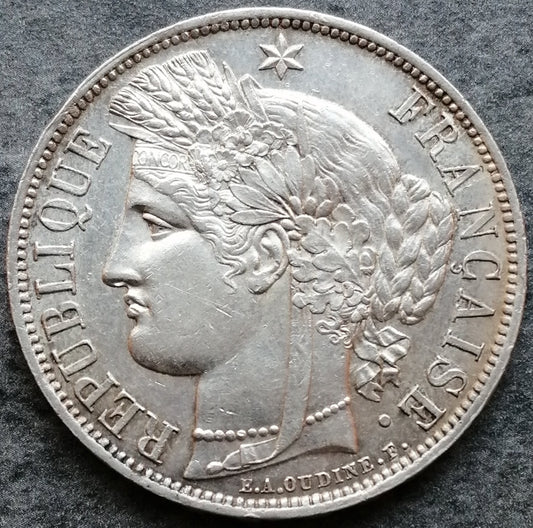 Cérès avec légende 5 francs 1870 Paris Argent - 25.07 gr - SUP