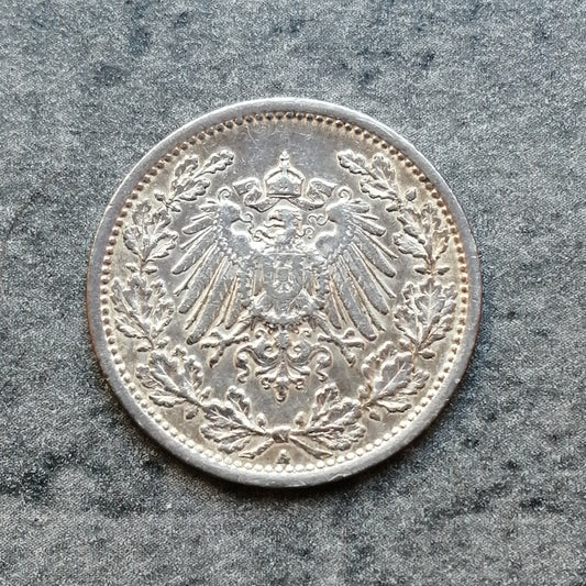Allemagne 1/2 Mark 1916 A Argent 2.74 gr