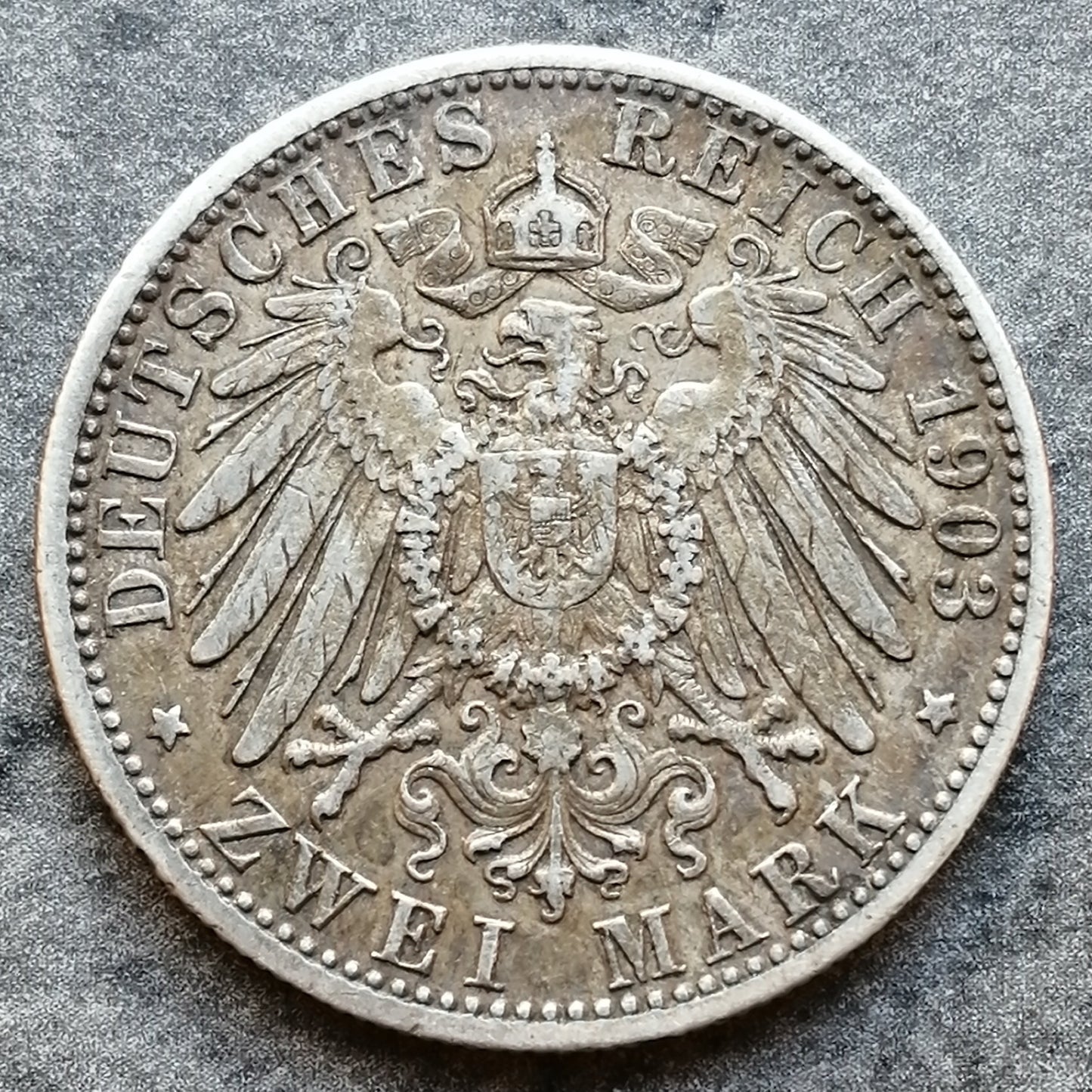 Allemagne 2 Mark 1903 F Wilhelm II Von Wuerttemberg Argent 11.07 gr