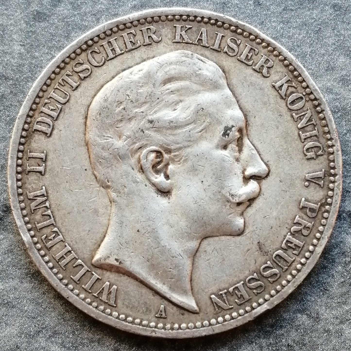 Allemagne 3 Mark 1911 A Wilhelm II Prusse Argent 16.62 gr
