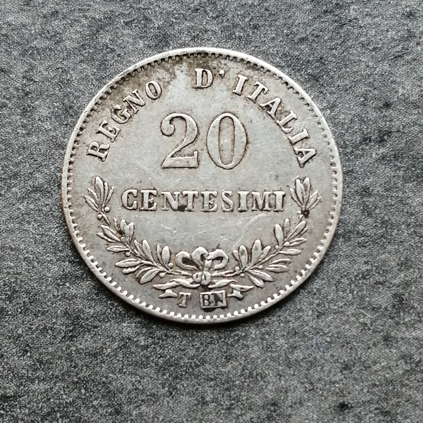 Italie 20 centesimi 1863 Turin Vittorio Emanuele II Argent 1.02 gr