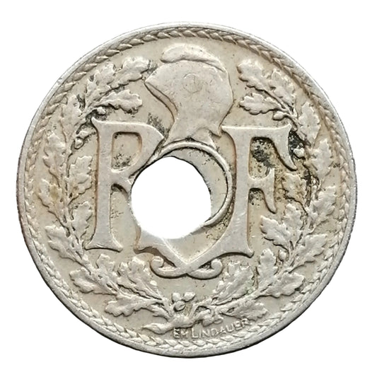 Fauté 5 centimes 1935 Trou décentré Lindauer 1.98 gr