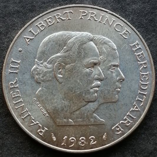 Principauté de Monaco 100 francs 1982 Argent 14.98 gr