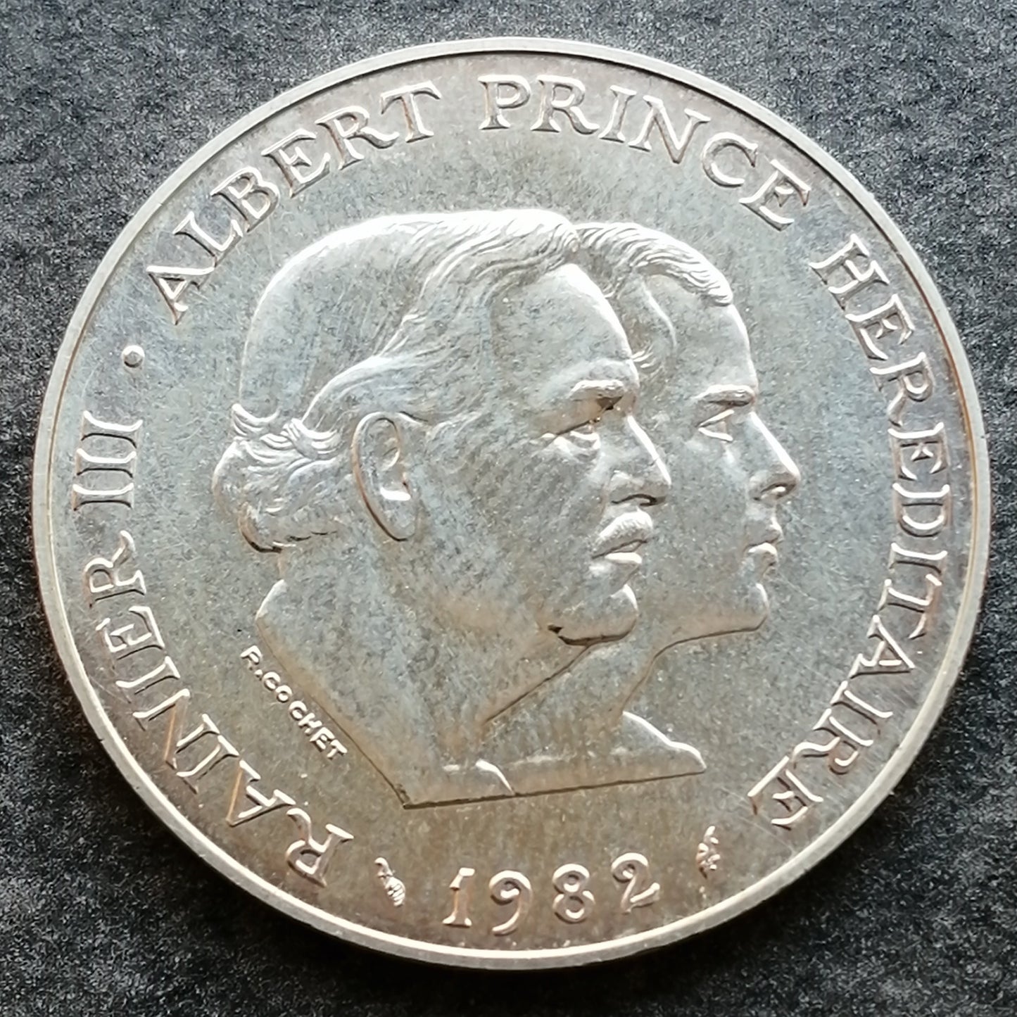 Principauté de Monaco 100 francs 1982 Argent 14.98 gr