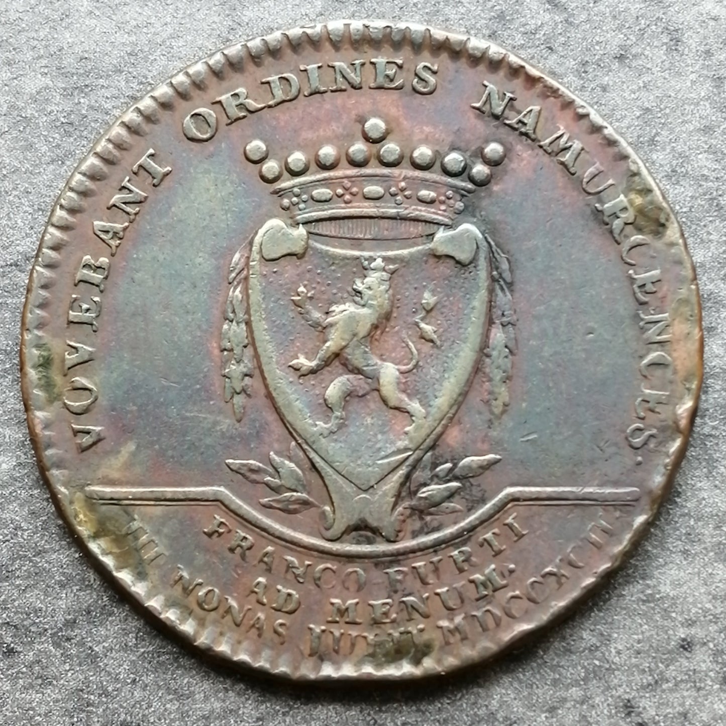 Jeton Pays bas autrichien Namur François II 11.65 gr 33 mm