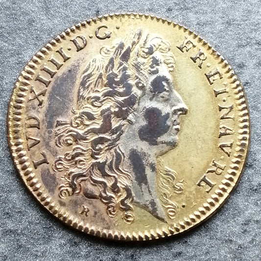 Louis XIV token (1643-1715) Royal Treasury 1681 Aqueduct 6.93 GR