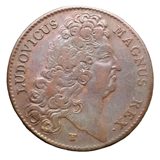 Jeton Louis 14 (1643-1715) Trésor Royal 1707 5,98 gr 28 mm