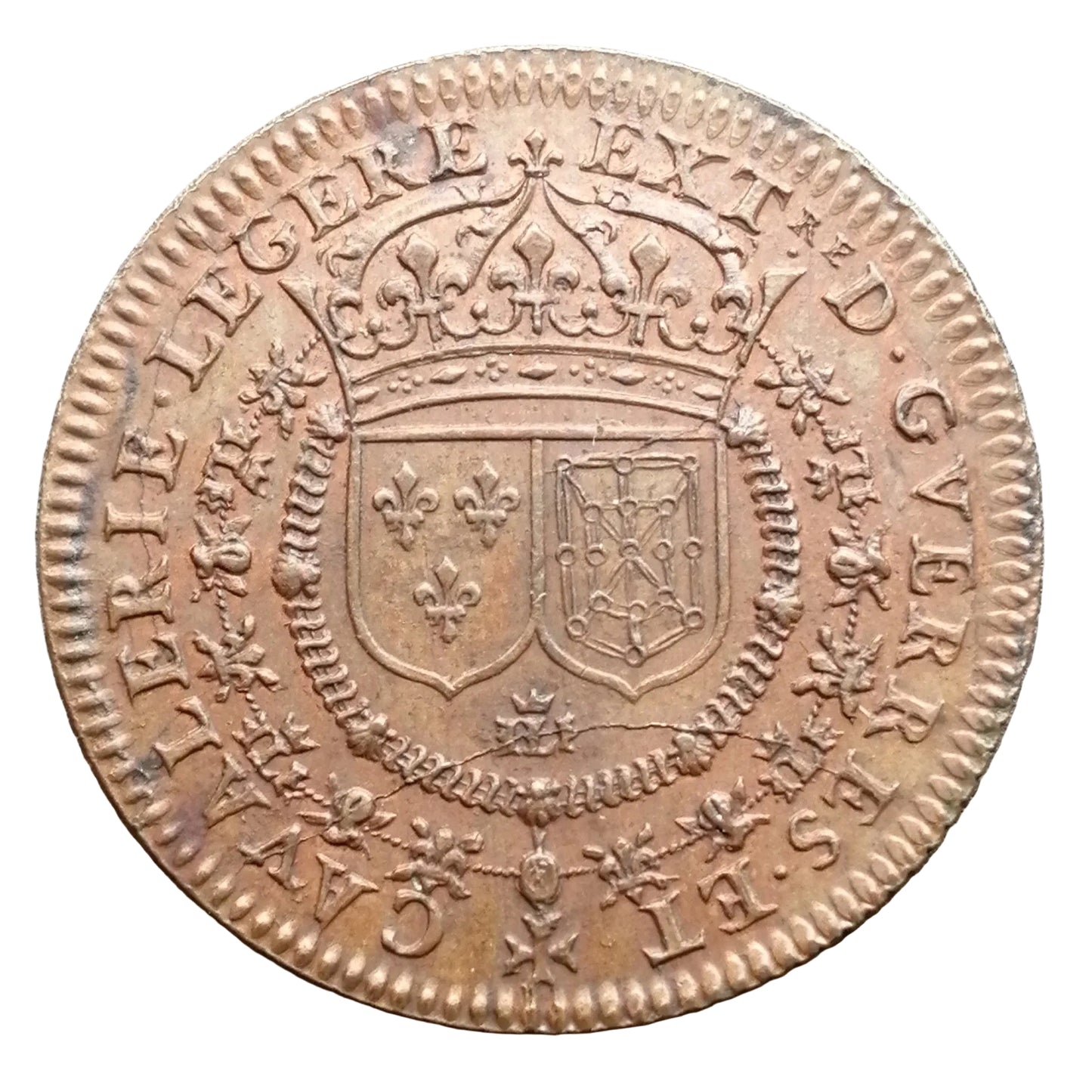 Jeton Extraordinaire des guerres Cavalerie légère 1661 7.84 gr