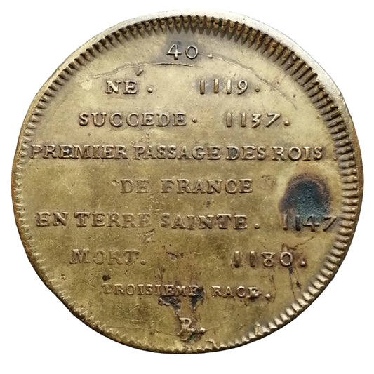 Jeton collection Roi de France Louis VII (1137-1180) Passage du roi en terre sainte 11.51 gr