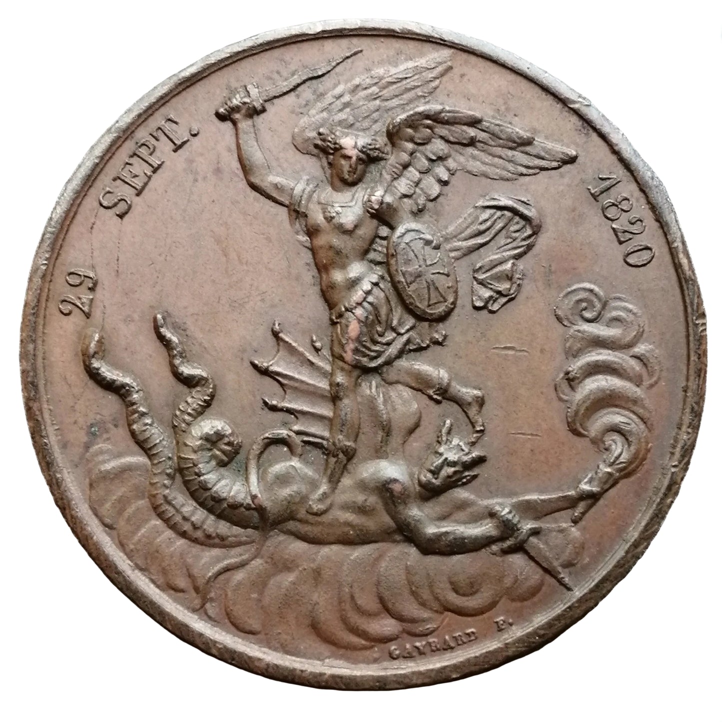 Duke birth medal of Bordeaux count of Chambord September 29, 1820 bronze 30.79 gr