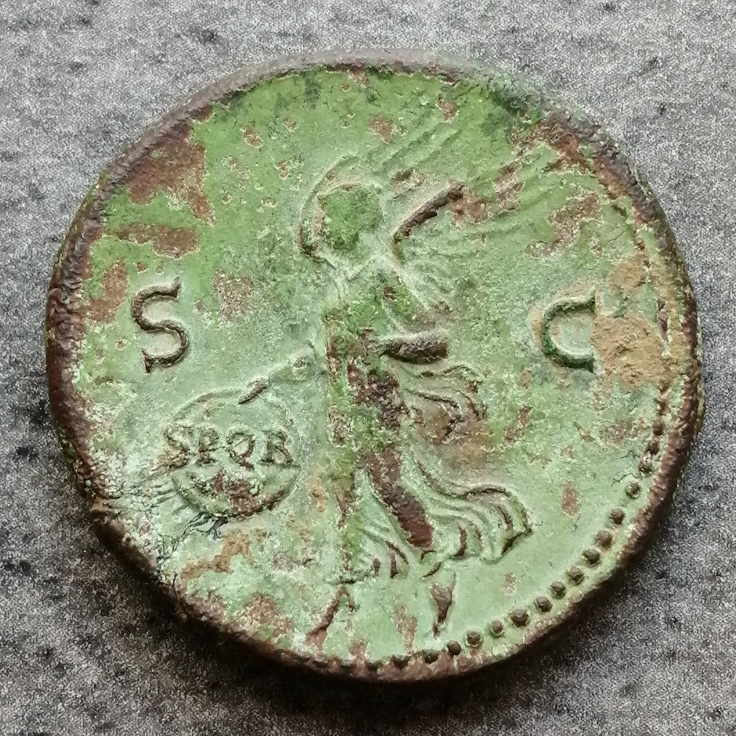 Vespasien (69-79) Dupondius Victoire R/ SPQR 13.07 gr