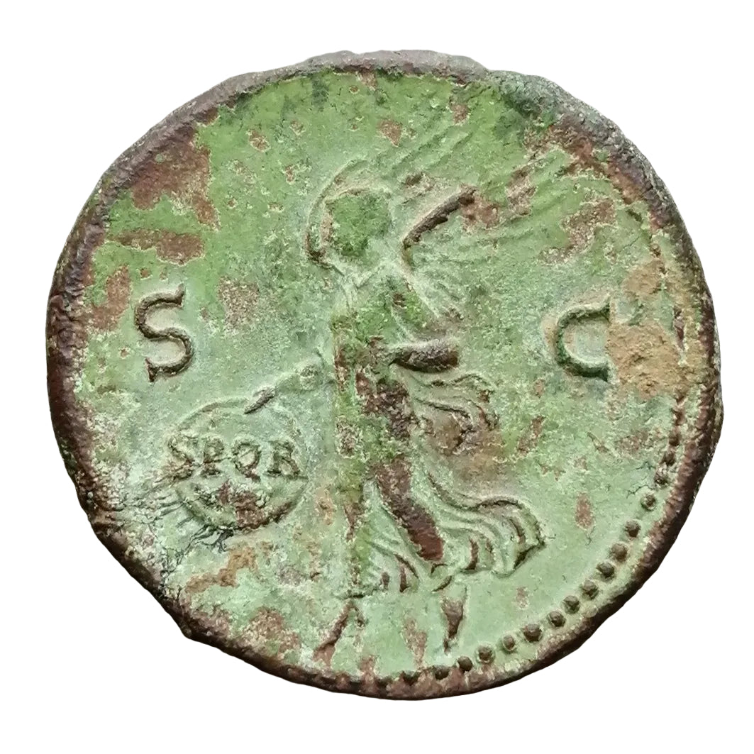 Vespasien (69-79) Dupondius Victoire R/ SPQR 13.07 gr