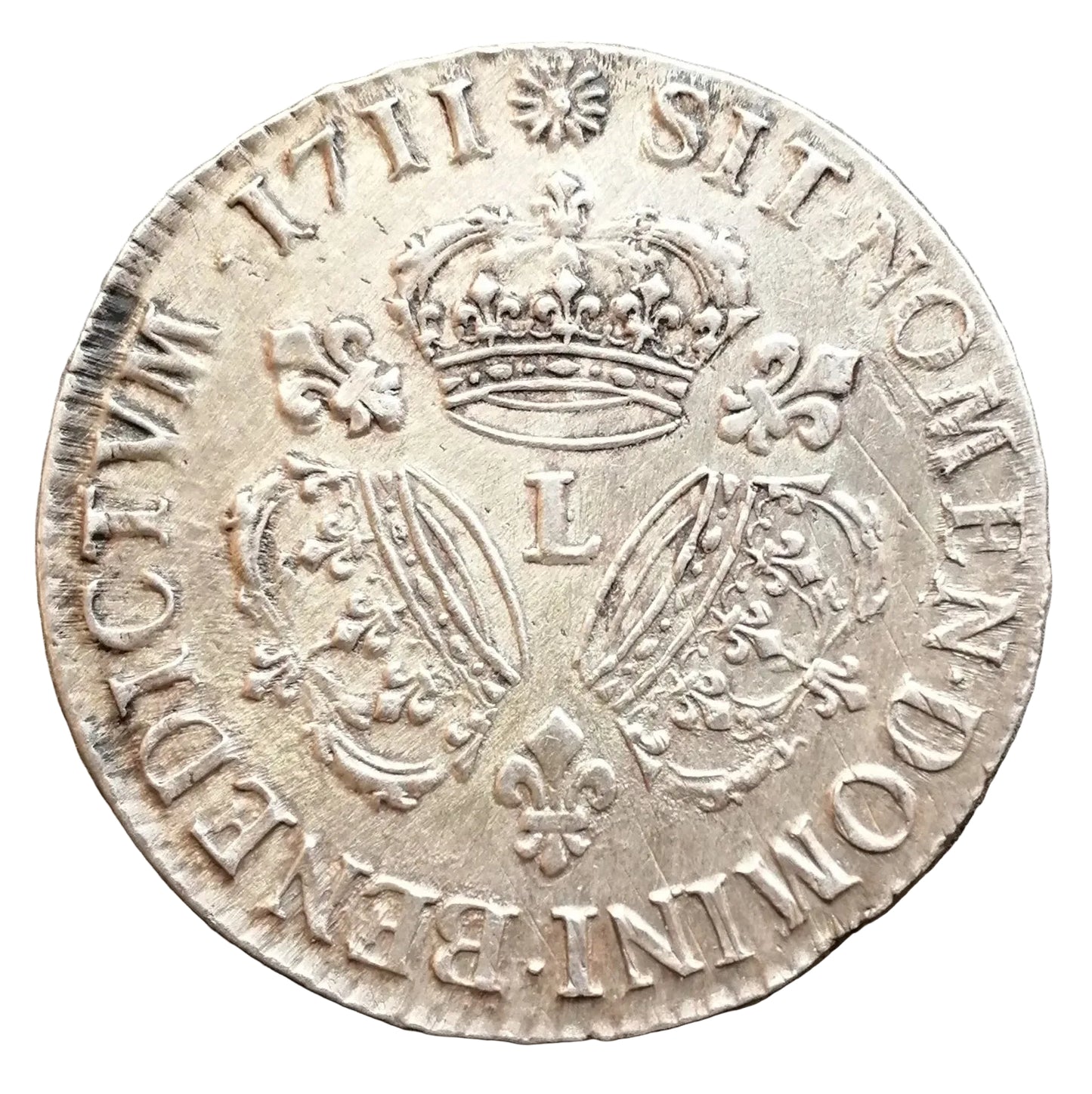 Luis XIV (1643-1715) Ecu con tres coronas 1711 L Bayona - 30,31 gr