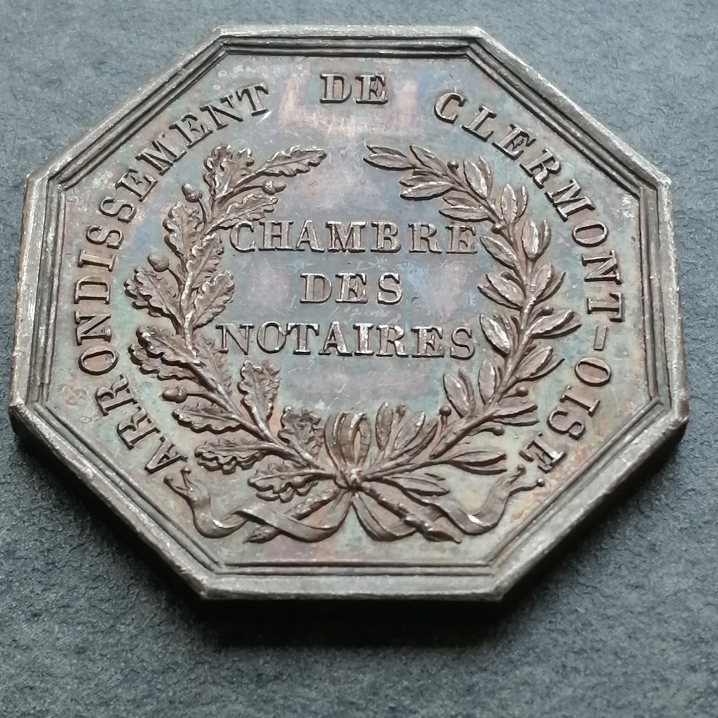 Jeton Notaires Clermont - Oise 1824 Argent 14.79 gr 30 mm