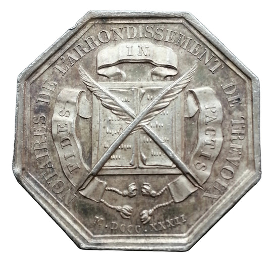 Jeton Notaires de Trévoux 1832 Argent 17.18 gr 32 mm