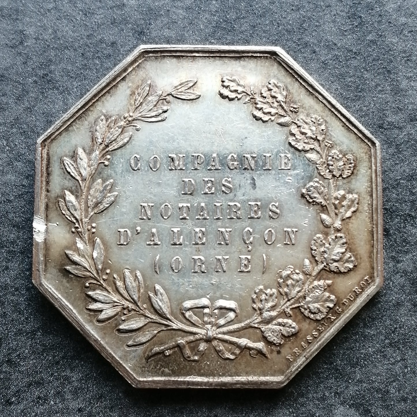 Jeton Notaires Alençon (Orne) Argent 18.37 gr 32.5 mm