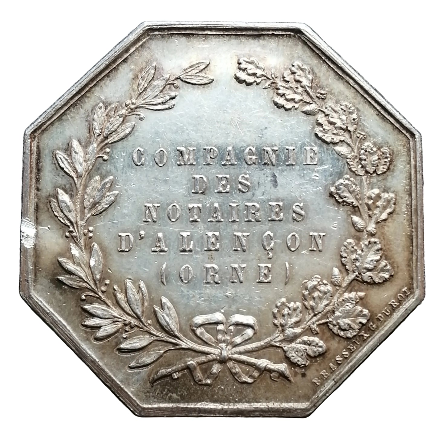 Jeton Notaires Alençon (Orne) Argent 18.37 gr 32.5 mm