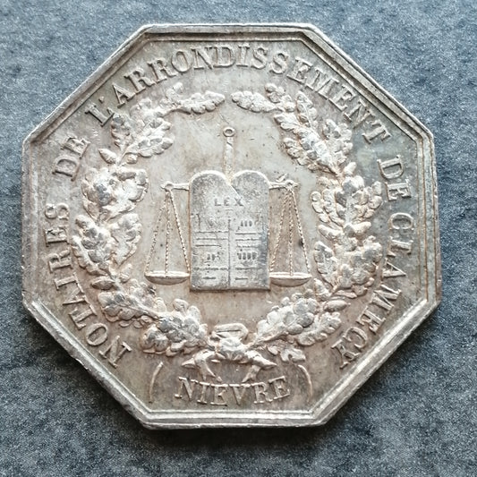 Jeton Notaires de l'arrondissement de Clamecy Argent 13.62 gr 31 mm