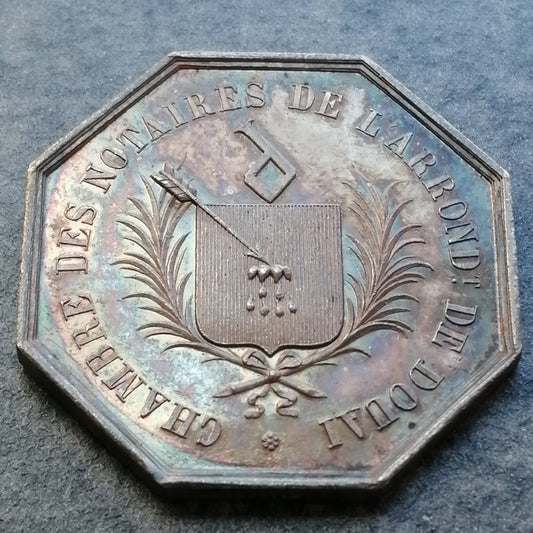 Jeton Notaires de l'arrondissement de Douai Argent 10.40 gr 30.5 mm