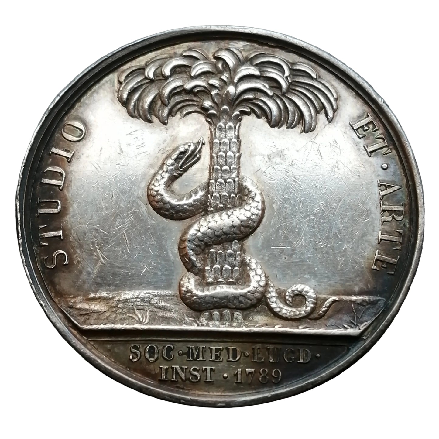 Jeton Société de médecine de Lyon 1789 Hippocrate Argent 11.55 gr 29.5 mm