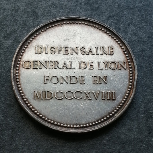 Jeton Dispensaire général de Lyon fondé en 1818 Argent 16.07 gr 33 mm
