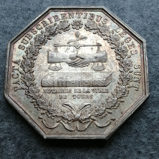 Jeton Notaires de Tours Argent 11.40 gr 30 mm