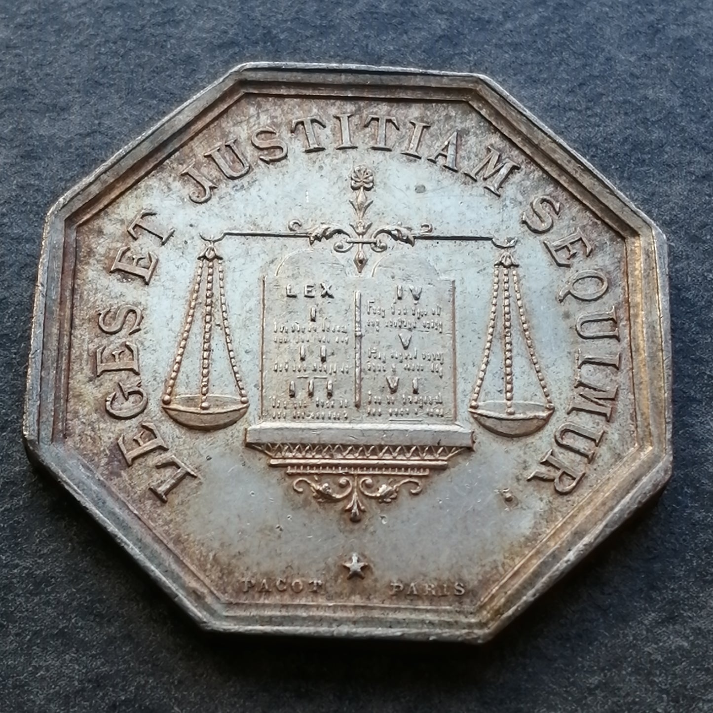 Chateauroux notaries token (Indre) silver 12.76 gr 28 mm