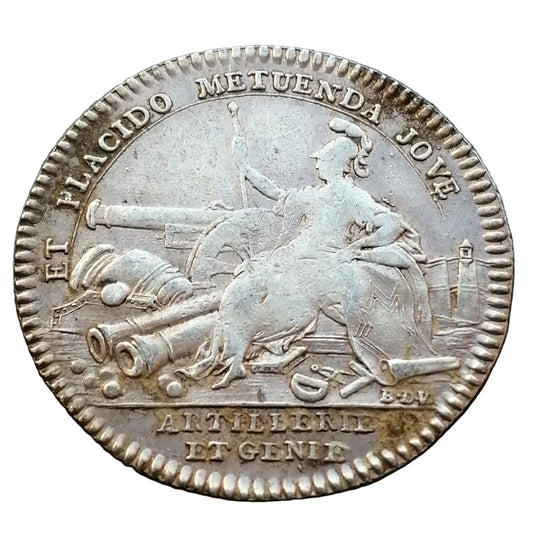 Jeton Artillerie et Génie Louis XV Argent 6,21gr 28 mm