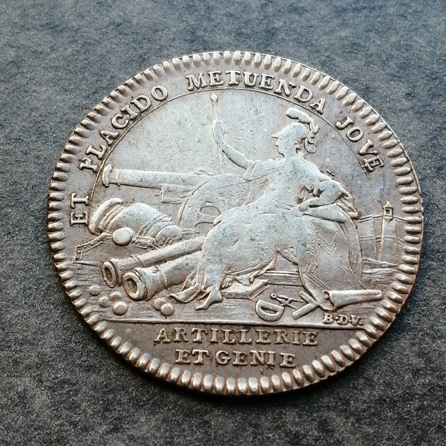 Jeton Artillerie et Génie Louis XV Argent 6.05 gr 28 mm