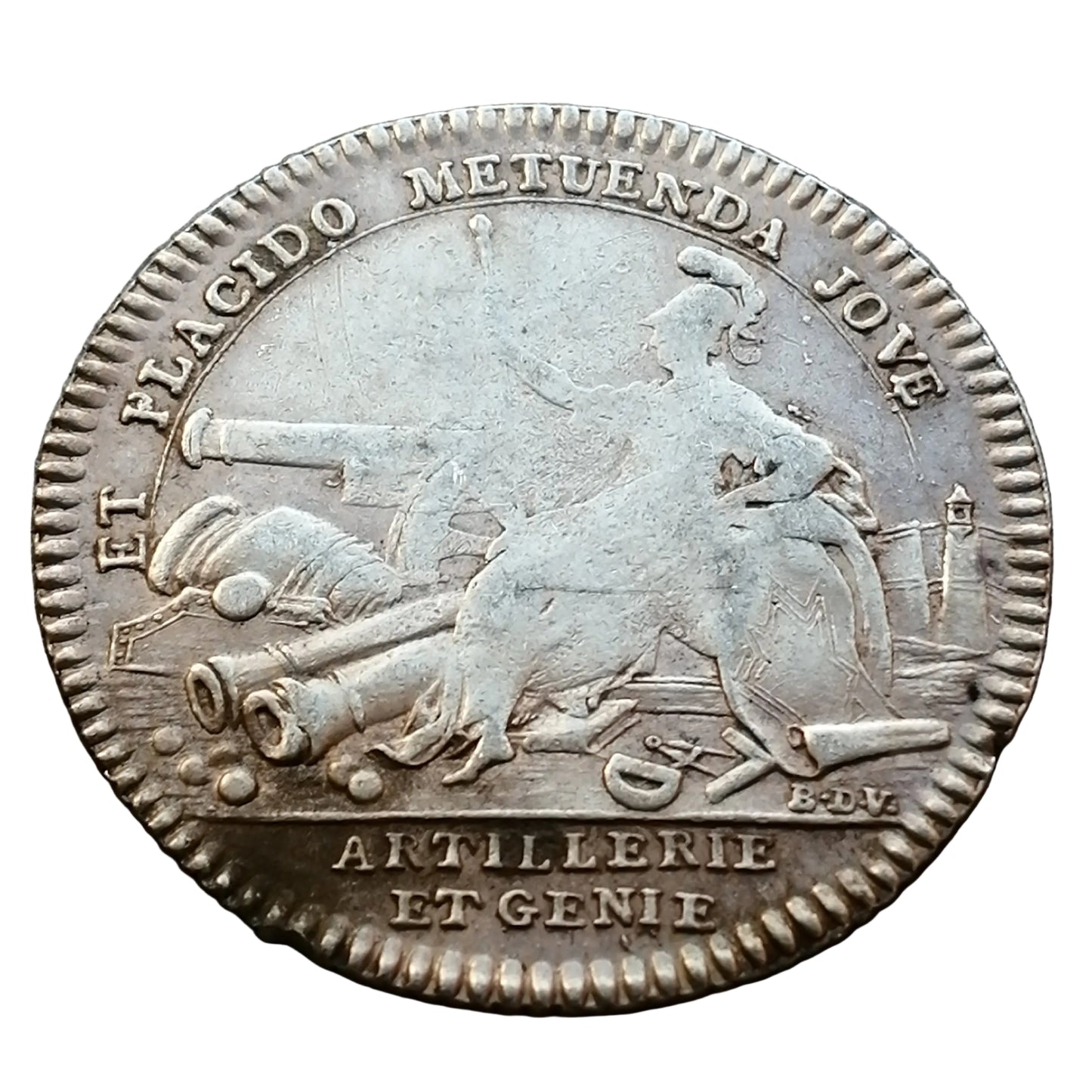 Jeton Artillerie et Génie Louis XV argent 5.77 gr 28 mm