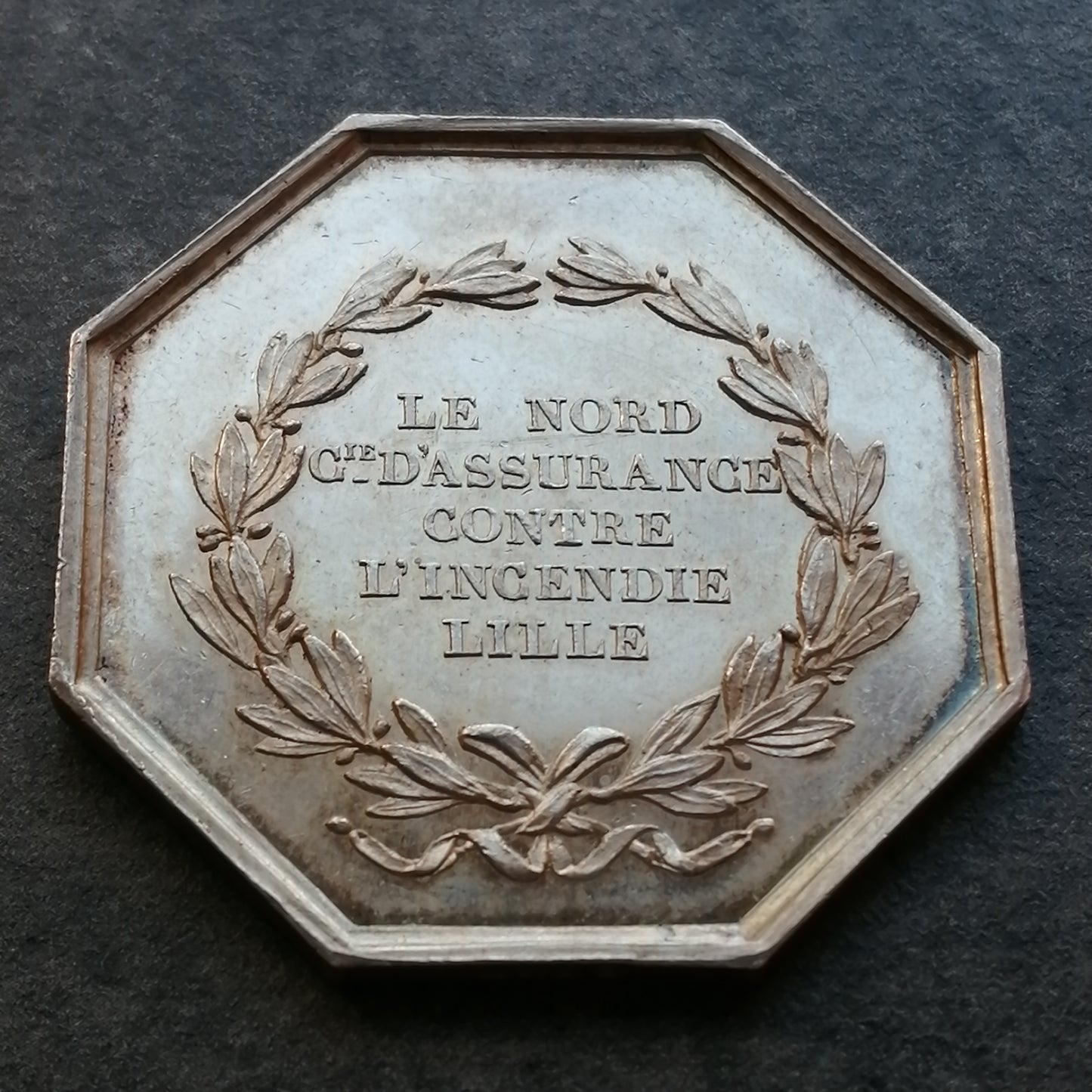 Jeton Assurance contre l'incendie Le Nord Lille Argent 1849 18.51 gr 35 mm
