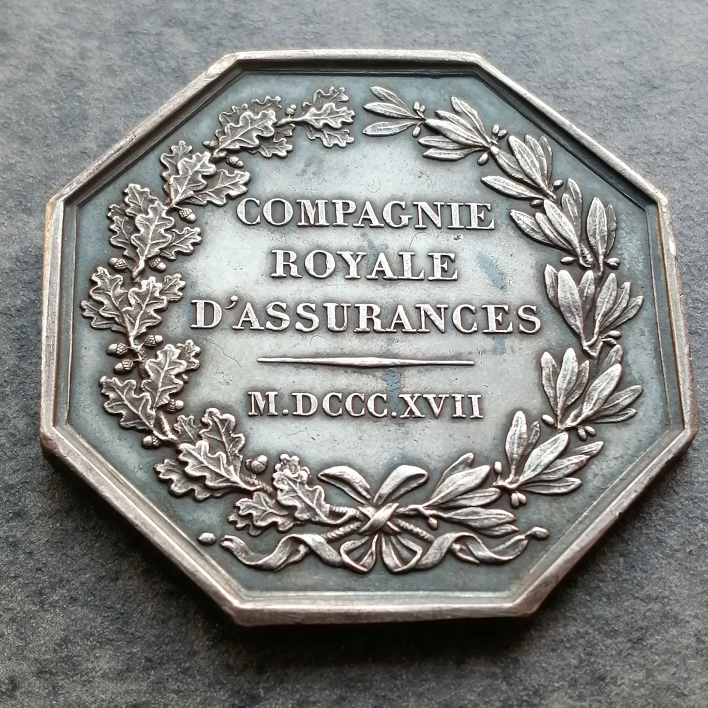 Jeton Compagnie Royale D'assurances 1817 Argent 19.45 gr 36.5 mm