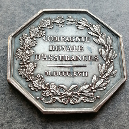 Jeton Compagnie Royale D'assurances 1817 Argent 19.45 gr 36.5 mm
