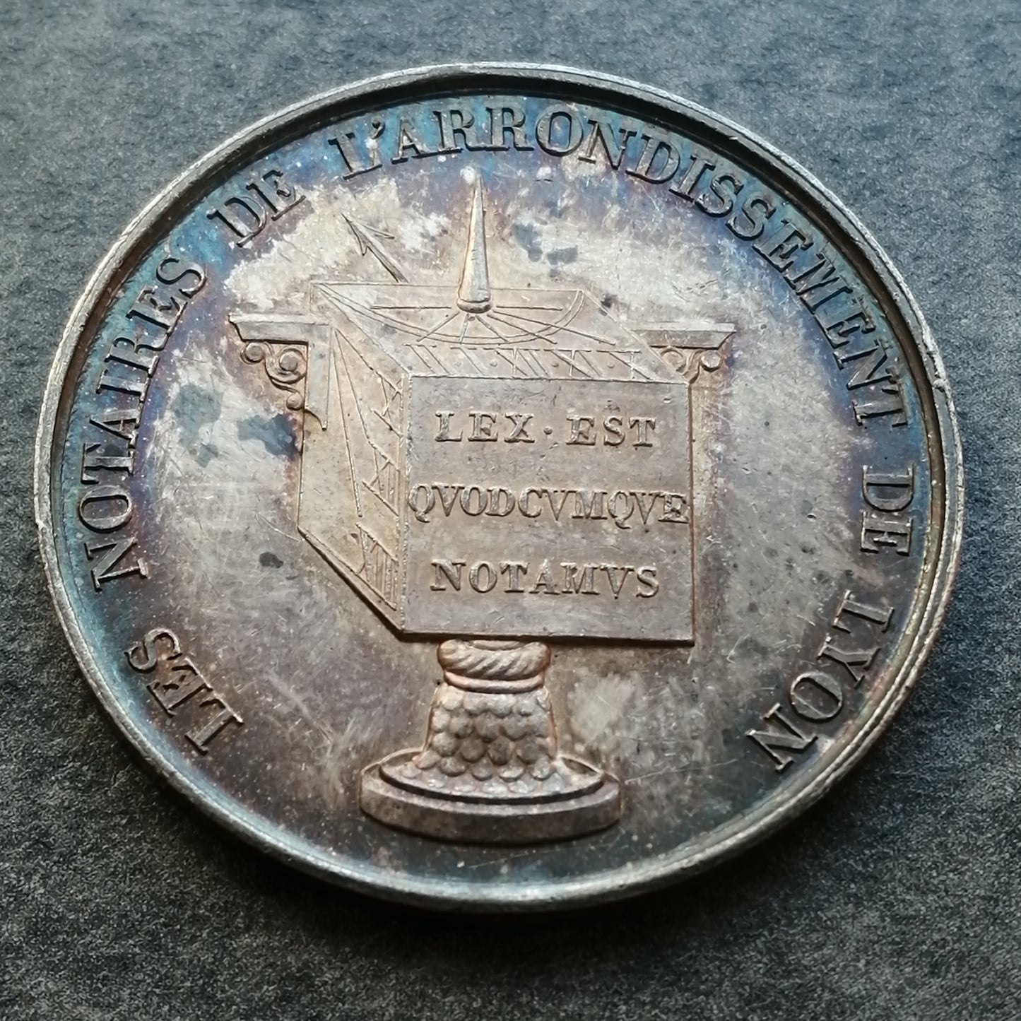 Jeton Notaires de Lyon 1830 Argent 14.85 gr 32 mm