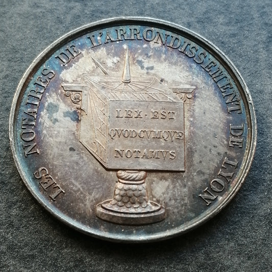 Jeton Notaires de Lyon 1830 Argent 14.85 gr 32 mm