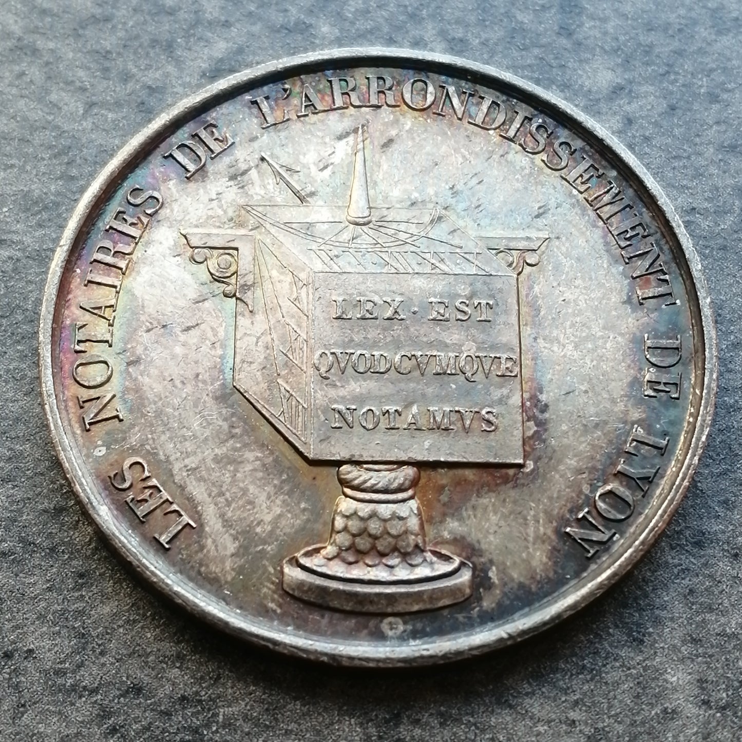 Jeton Notaires de Lyon 1830 Argent 14.54 gr 32 mm