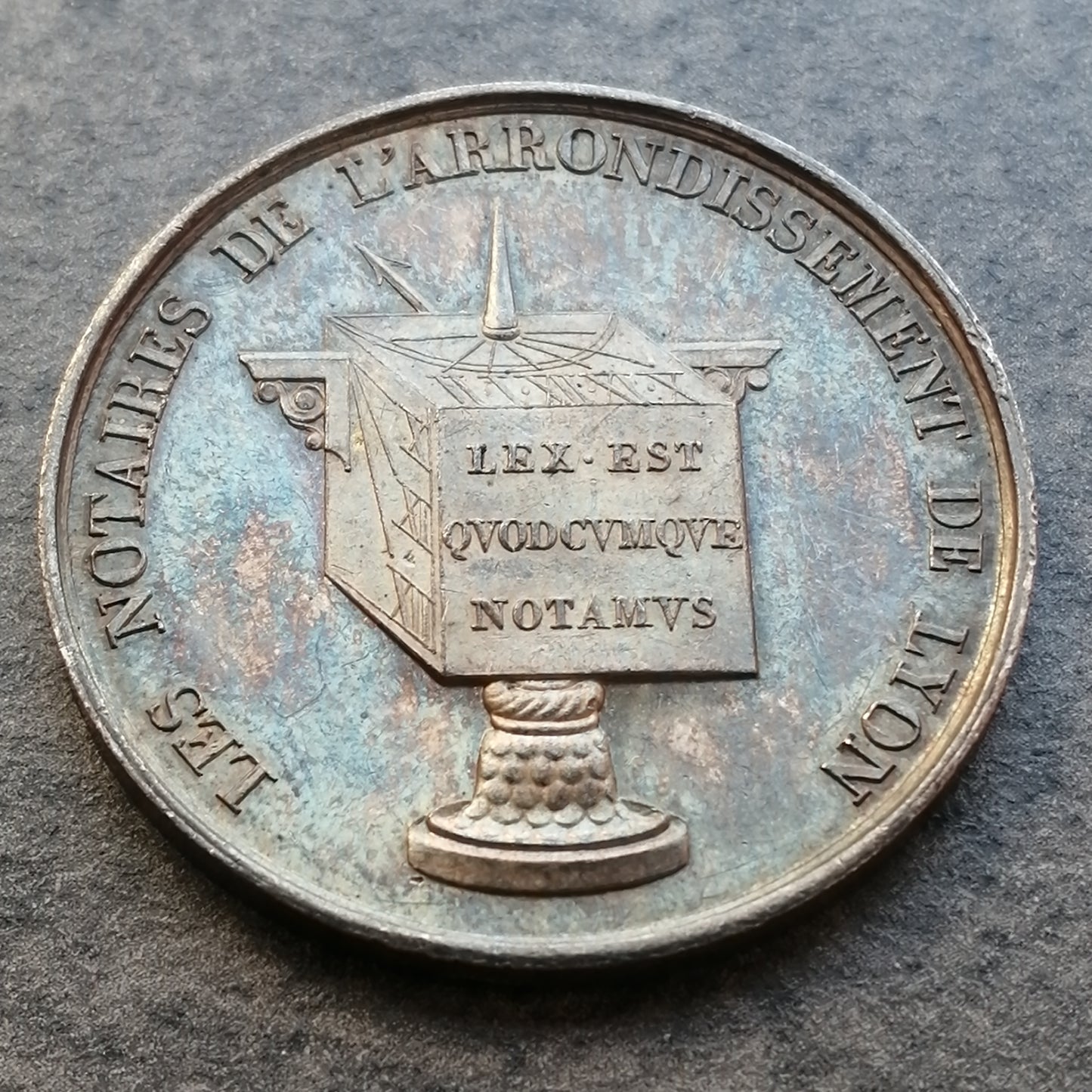 Jeton Notaires de Lyon 1830 Argent 14.56 gr 32 mm
