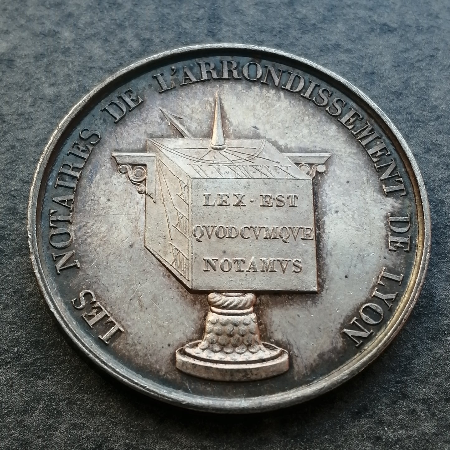 Jeton Notaires de Lyon 1830 Argent 14.88 gr 32 mm
