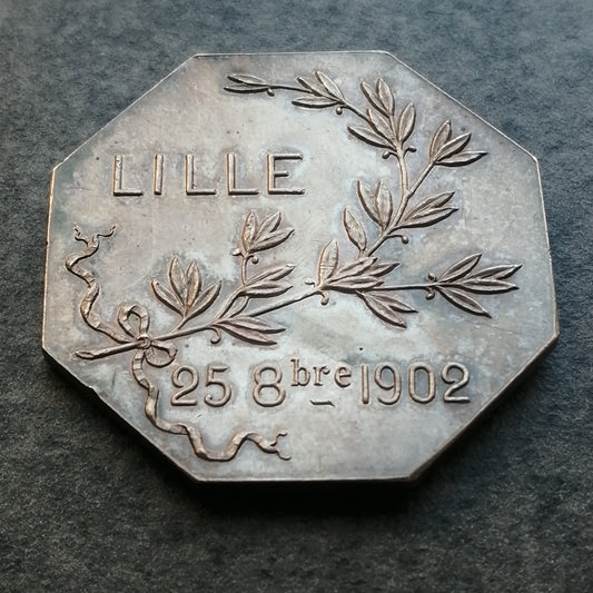 Jeton Caisse d'épargne et de prévoyance Lille 1902 Argent 21.24 gr 36 mm
