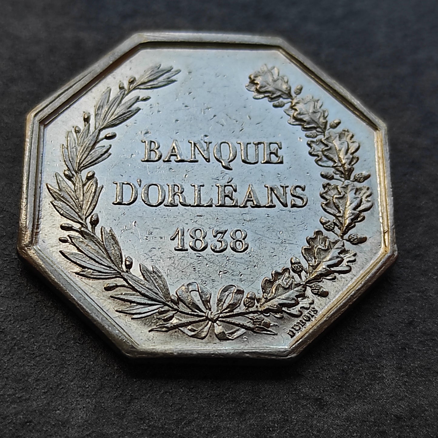 Jeton Banque d'Orléans 1838 Louis Philippe Argent 12.7 gr