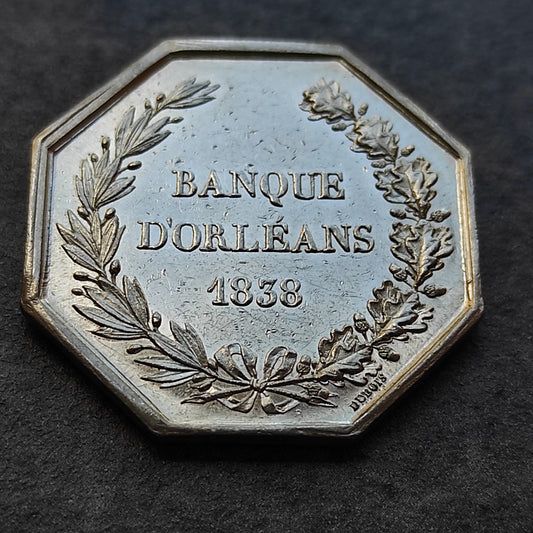 Jeton Banque d'Orléans 1838 Louis Philippe Argent 12.7 gr