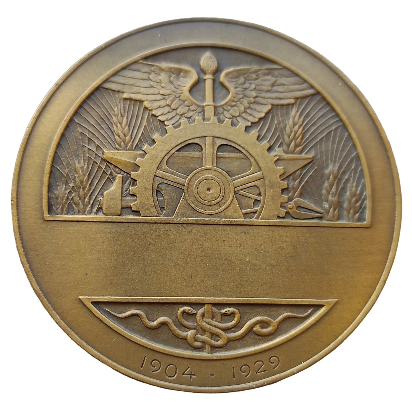 Medalla Banco de la Unión Parisina 1904 1929 Bronce 68 mm 138,18 gr