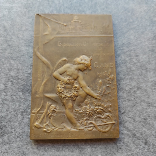 Médaille Plaquette Exposition universelle et Internationale de Gand 1913 Belgique en Bronze