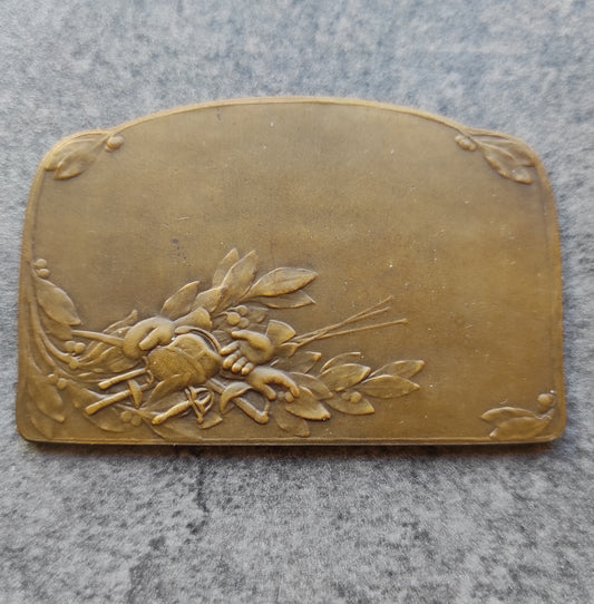 Plaquette de récompense Escrime par Lucien Coudray en Bronze 44 x 67 mm 57.6 gr