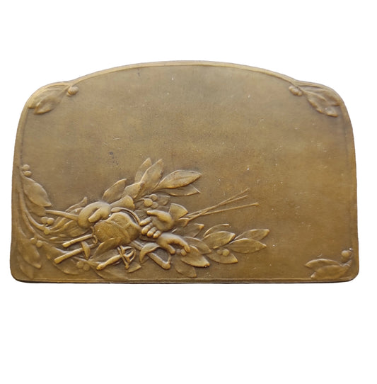 Plaquette de récompense Escrime par Lucien Coudray en Bronze 44 x 67 mm 57.6 gr