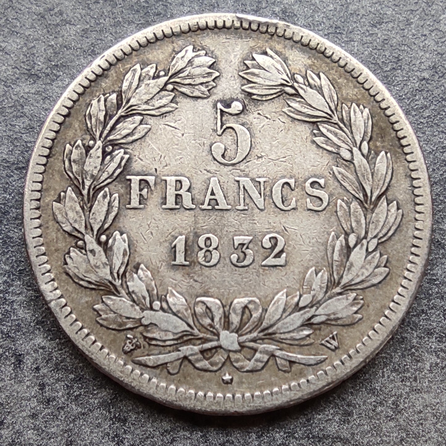 Louis Philippe Ier (1830-1848) 5 Francs 1832 W Lille Argent 24.91 gr