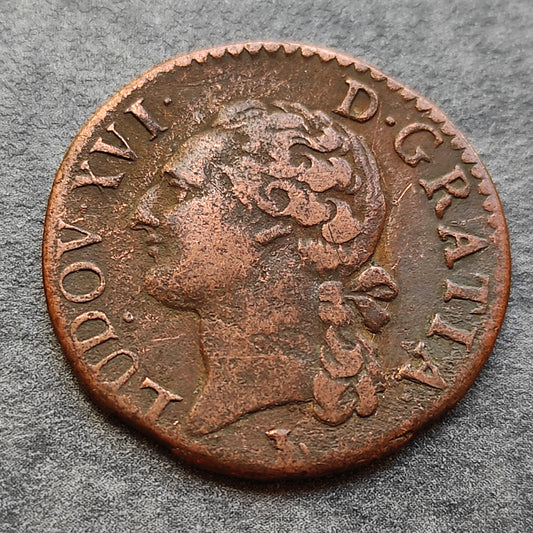Louis XVI (1774-1792) Demi Sol à l'écu 1791 T Nantes 5.93 gr 24.5 mm