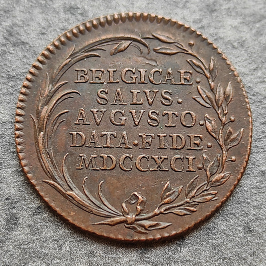 Pays Bas Autrichiens Liard 1791 Leopold II 21 mm 3.14 gr